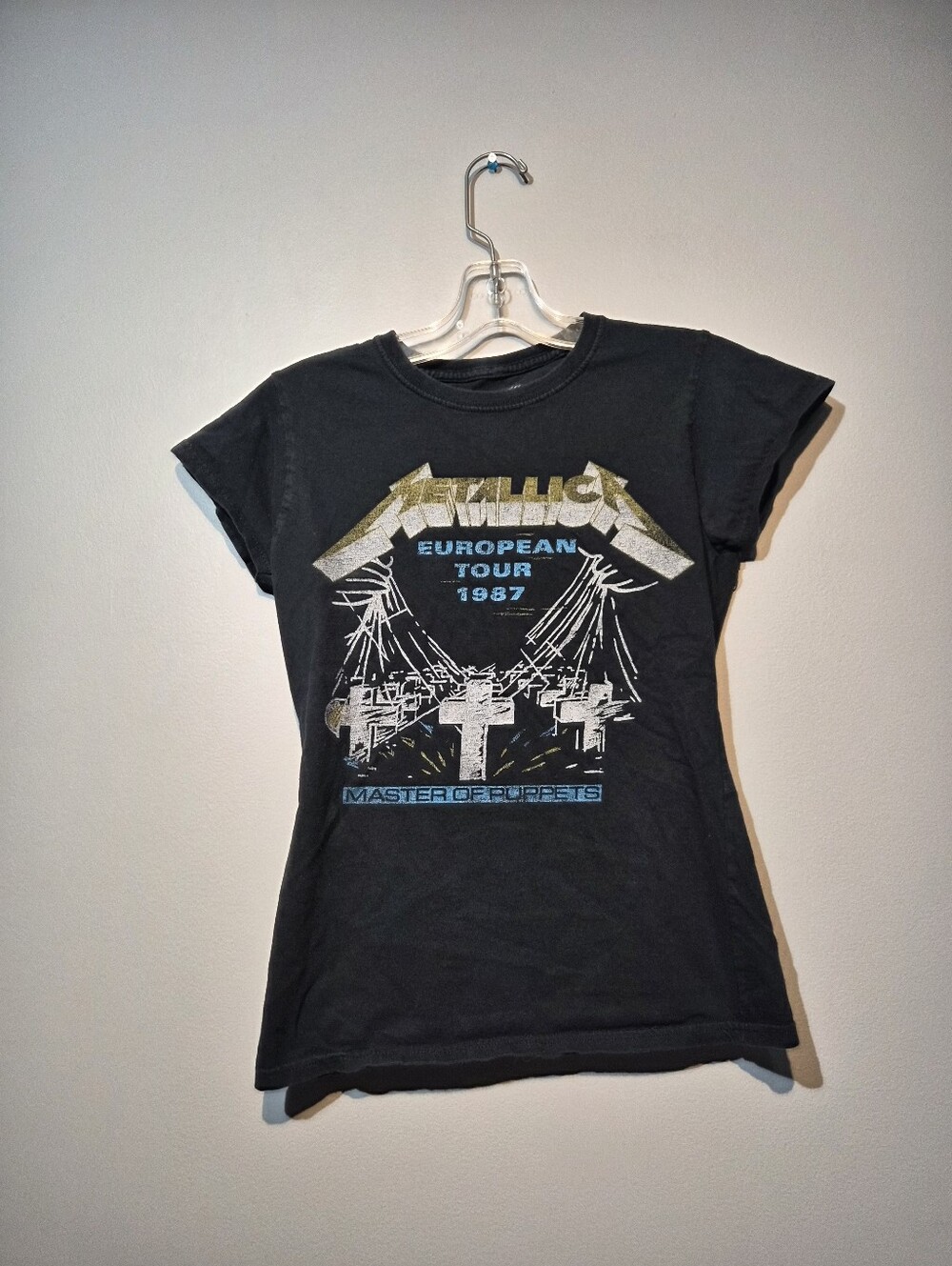 Metallica Master Of Puppets 1987 Black  Graphic T-Shirt | Size XS